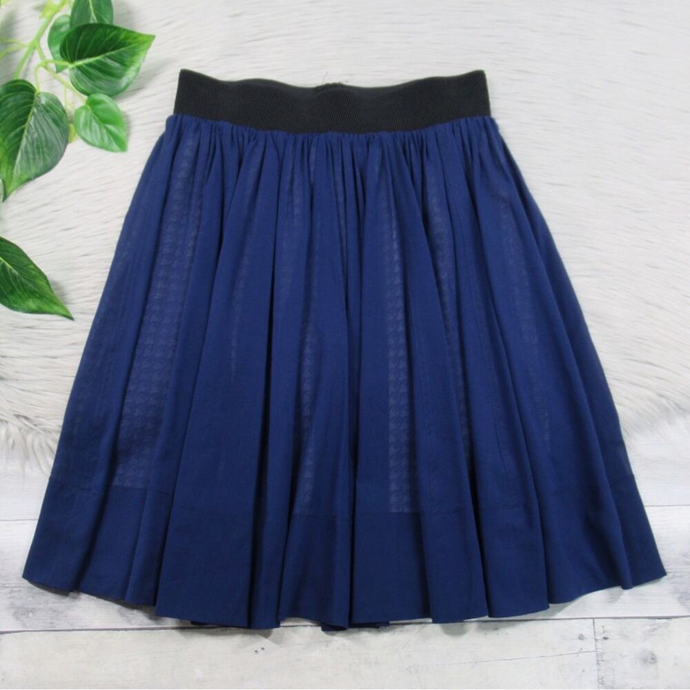 RAG & BONE Blue Silk Blend Pleated A-Line Pull-On Skirt Women’s Size 26/2